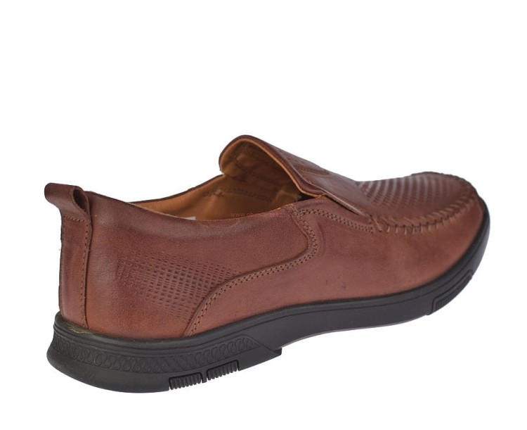 Mokasyny męskie czarne z perforacją na cholewce