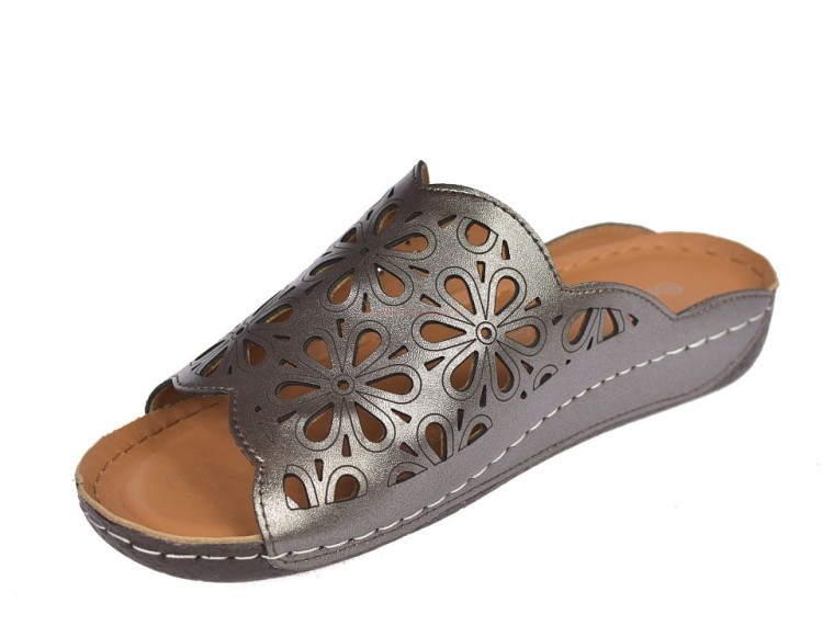 Letnie klapki damskie do sukienki kolor szary