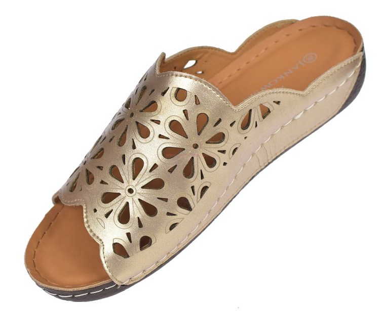 Klapki skórzane damskie eleganckie JK/KL-3-221