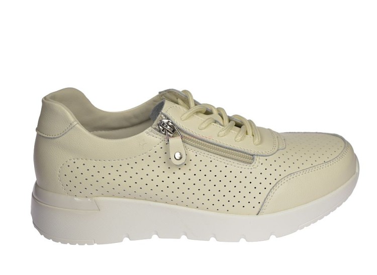 Beżowe buty sportowe damskie na platformie 4 cm