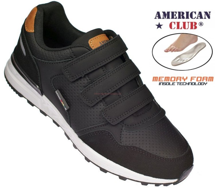 Buty sportowe młodzieżowe American AA57 czarne na rzepy