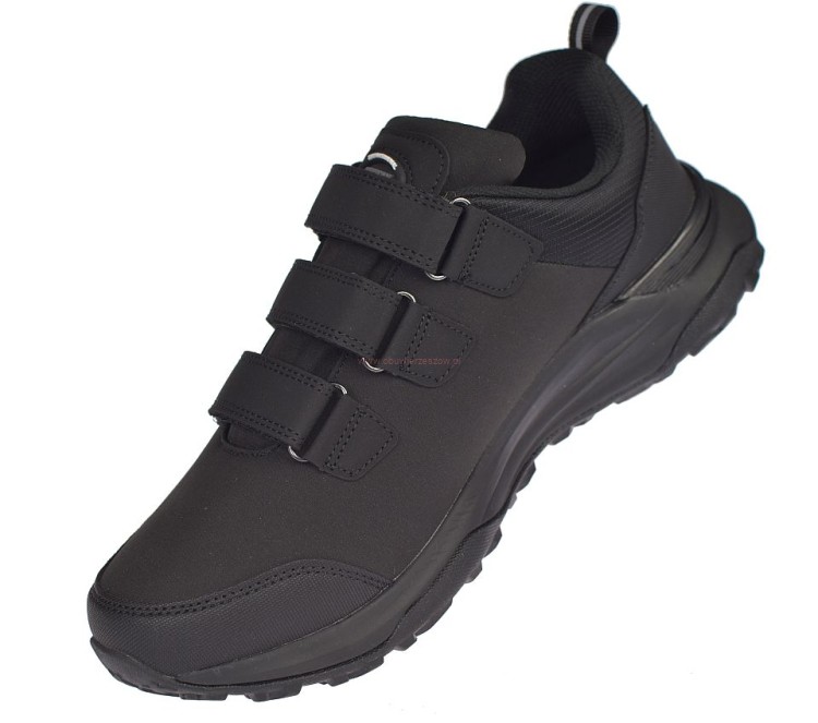 Czarne trekkingi męskie softshell HL223 bok