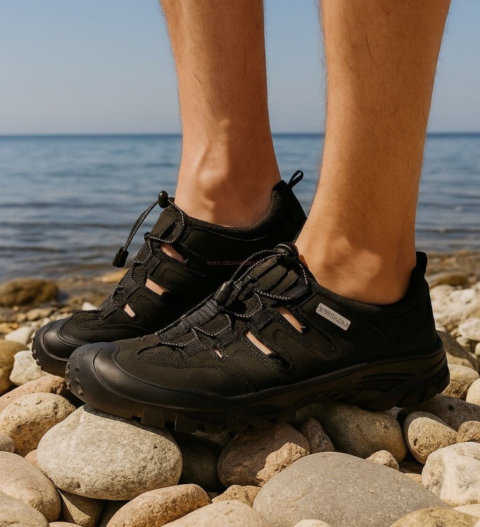 Skórzane sandały męskie tekkingowe