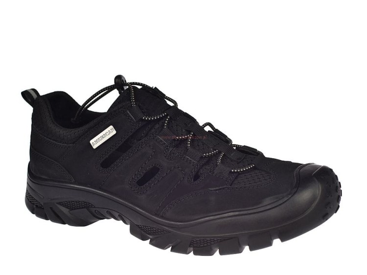 Męskie buty trekkingowe ze skóry – model CY106/24 w kolorze czarnym