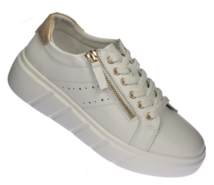 buty sportowe damskie białe na platformie 4,5 cm Ladie’s Style