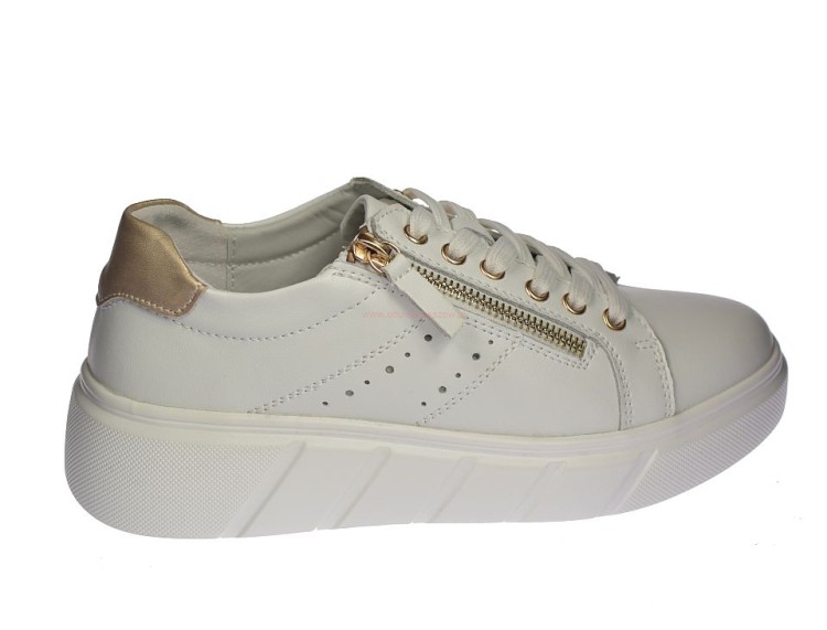 modne białe sneakersy damskie z suwakiem Ladie’s Style