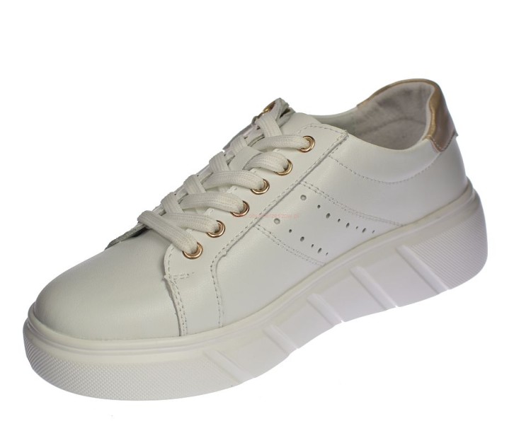 skórzane seakersy damskie  na wysokiej podeszwie