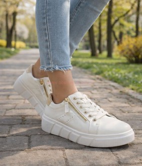 białe sneakersy damskie skórzane Ladie’s Style 24120