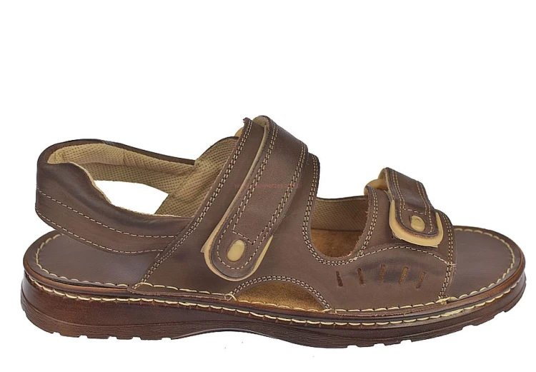 sandały męskie komfortowe skórzane SA-025 bok