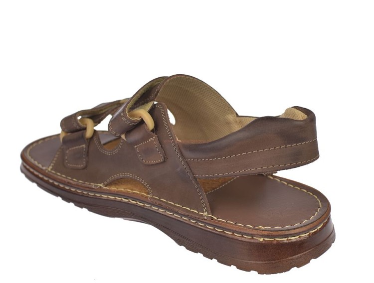 sandały męskie na lato ciemny brąz SA-025