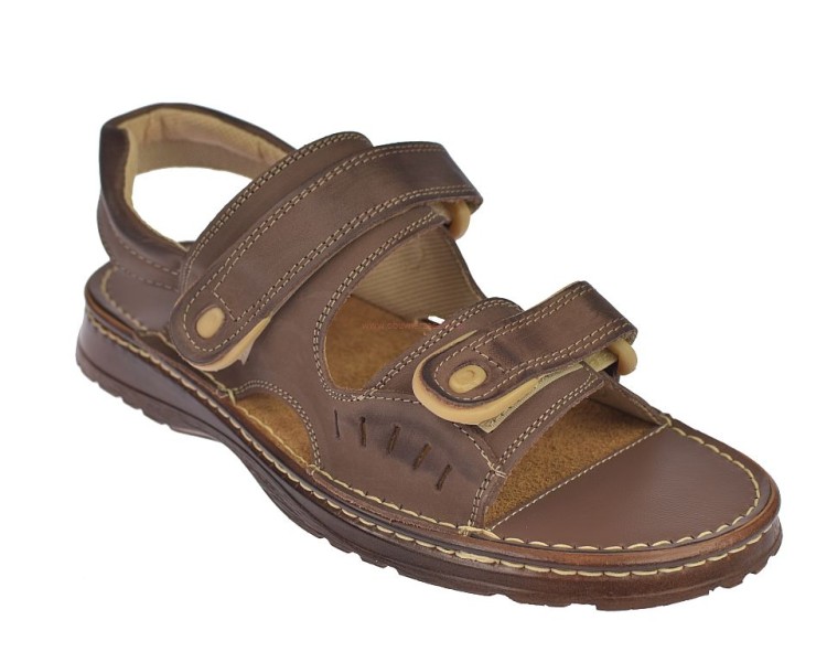 skórzane sandały męskie na rzepy Polskie