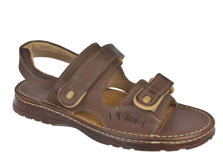 Męskie sandały ze skóry na rzepy