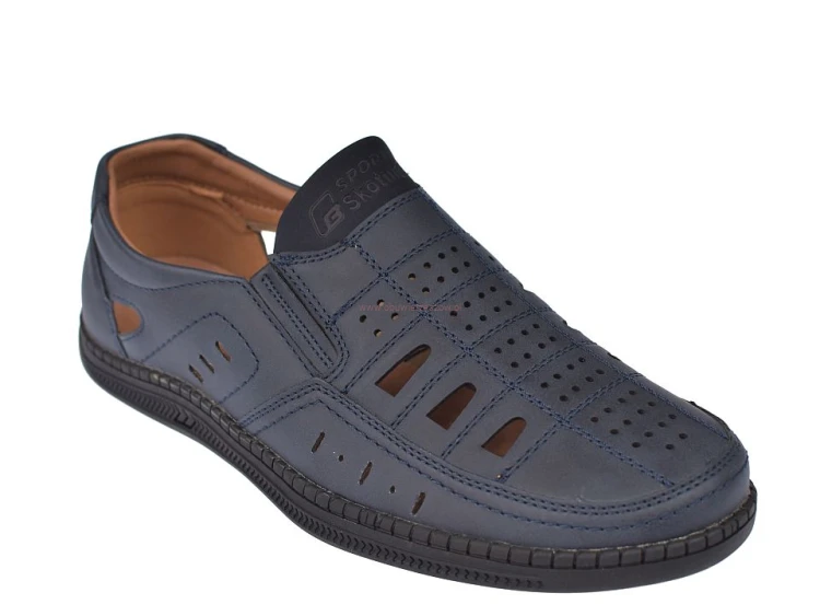 Półbuty męskie na lato ażurowe letnie mokasyny