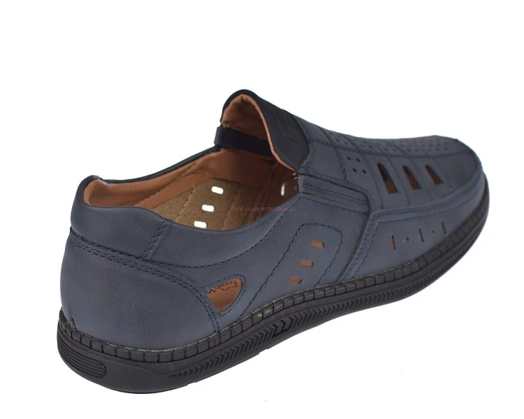 lekkie mokasyny męskie casual granatowe Skotnicki