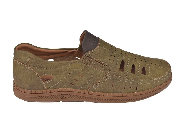lekkie mokasyny męskie casual khaki Skotnicki