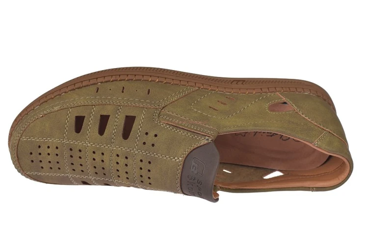 mokasyny męskie elastyczne gumy po bokach khaki