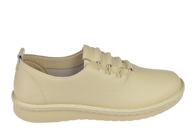 mokasyny damskie beżowe Dr Jan MD26-29 widok z boku