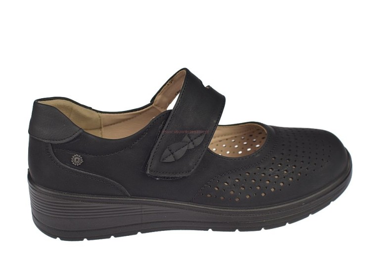 skórzana wkładka półbuty damskie czarne komfortowe