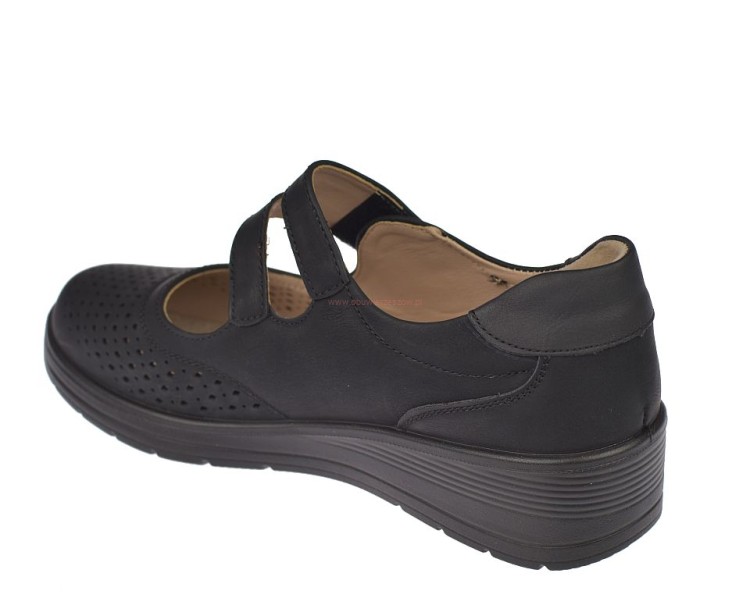 czarne półbuty damskie z miękką wkładką skórzaną