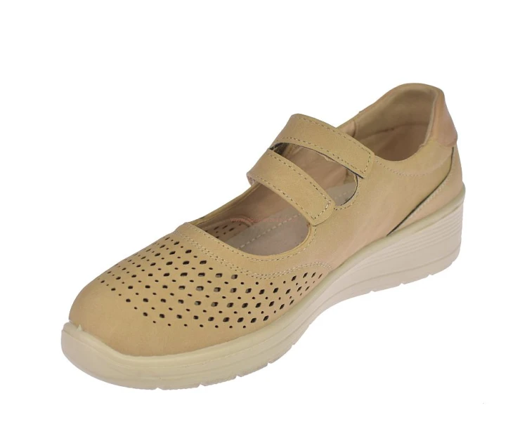 półbuty damskie przewiewne beżowe codzienne
