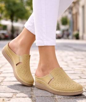 Klapki damskie zakryte palce chodaki ażurowe saboty