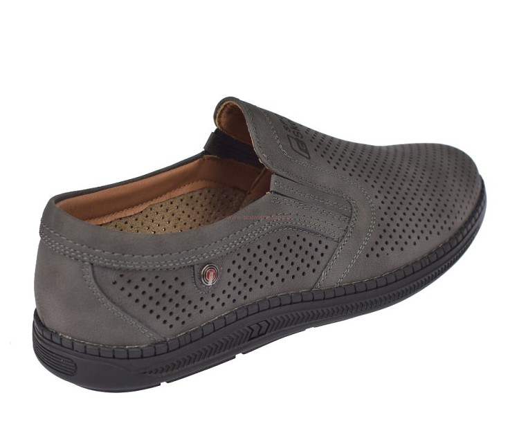 mokasyny męskie casual szare na lato lekkie