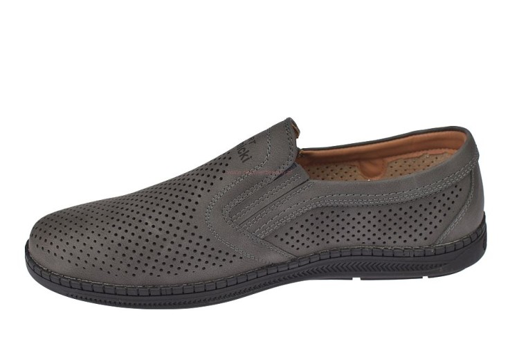 Letnie mokasyny męskie półbuty ażurowe skóra