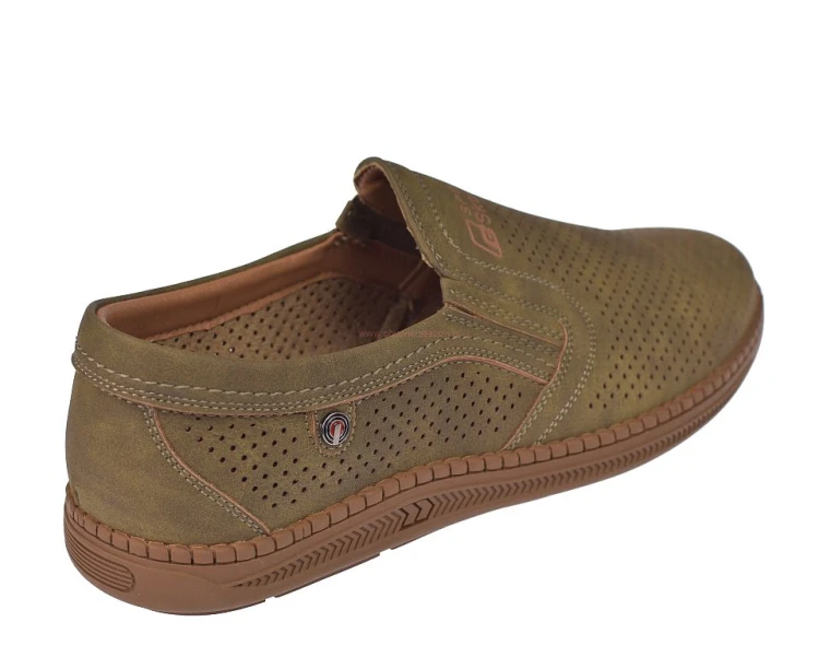 mokasyny męskie casual khaki na lato