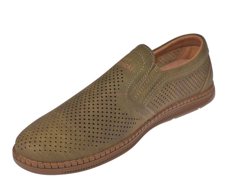 Półbuty męskie ażurowe letnie mokasyny