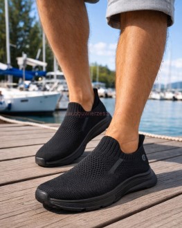 sneakersy męskie wsuwane czarne przewiewne Skotnicki