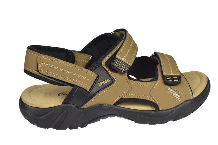 sandały męskie z odpinanym paskiem na pięcie