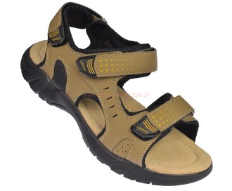 sandały męskie trzy rzepy skórzana wkładka
