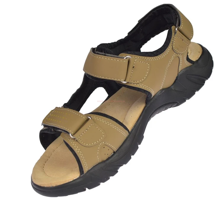 wygodne sandały męskie beżowe lato A9004