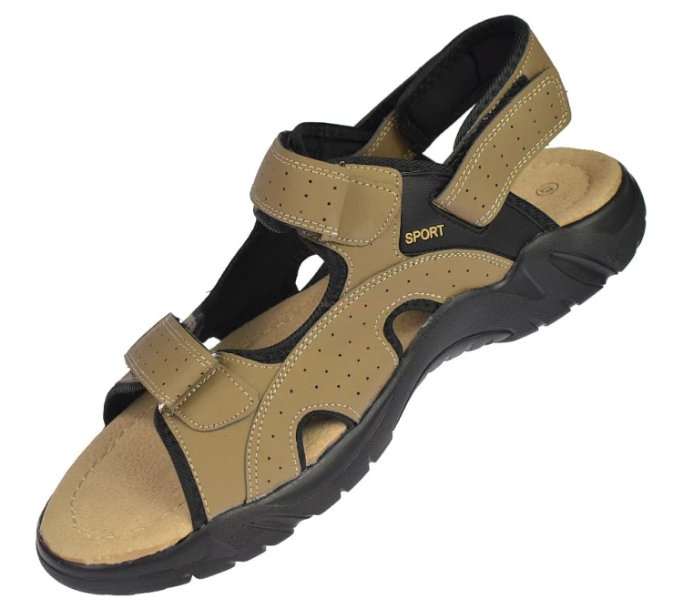 sandały męskie z odpinanym paskiem na pięcie