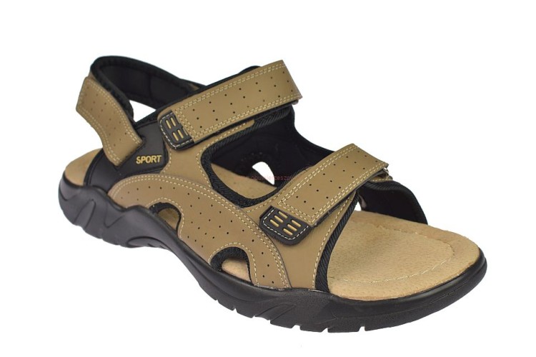 duże sandały męskie beżowe A9003 przód