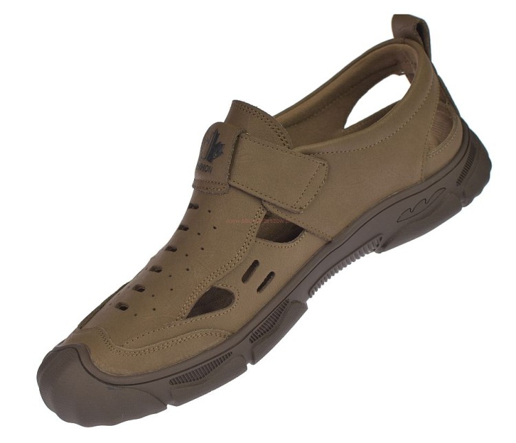 sandały męskie letnie ażurowe skórzane z rzepem