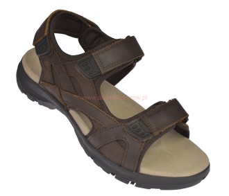 Skórzane sandały męskie paski na rzepy American