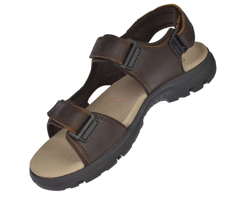 sandały męskie skóra naturalna RL 185 zapięcie na rzep