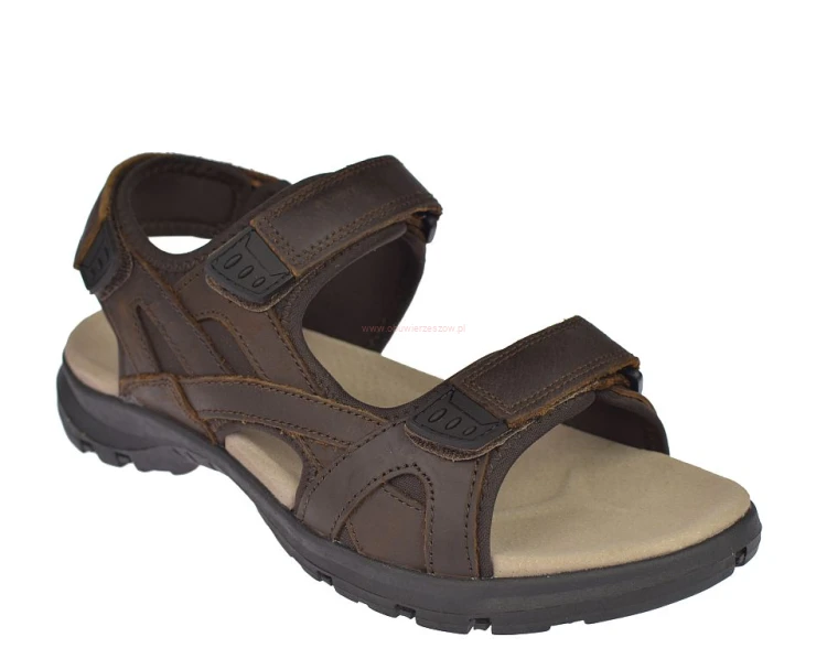 sandały męskie skórzane brązowe American RL 185