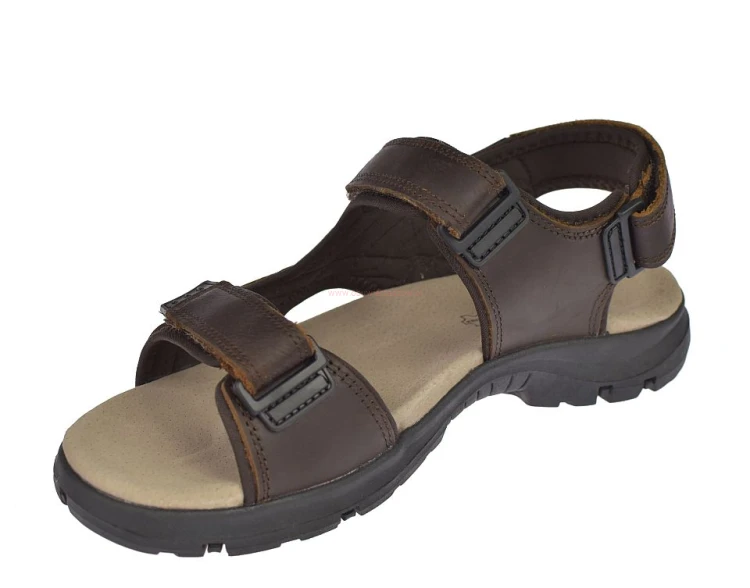 sandały męskie brązowe sportowe z profilowaną wkładką RL 185