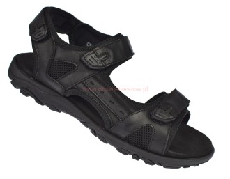 sandały męskie skórzane czarne American CY145 przód