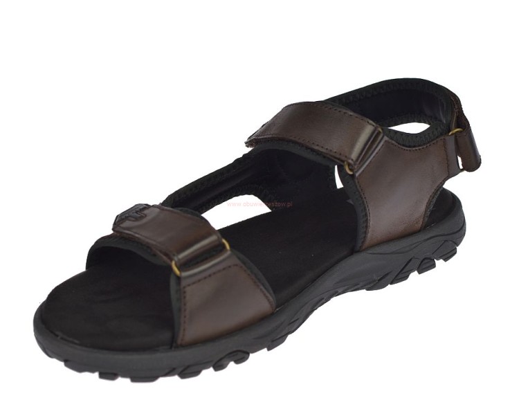 Skórzane sandały męskie na rzepy American