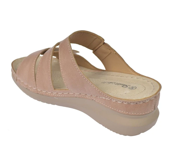 klapki damskie na rzep różowe dopasowanie do stopy