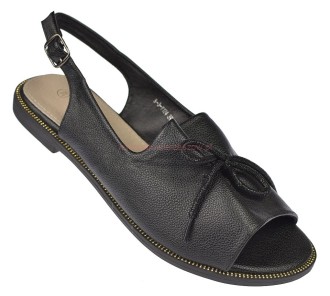 sandały damskie czarne na płaskiej podeszwie z paskiem