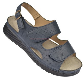 sandały damskie navy na rzepy regulowane Skotnicki