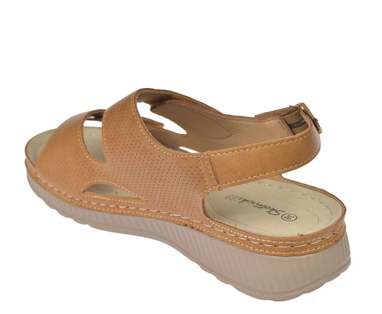 sandały damskie codzienne camel styl casual