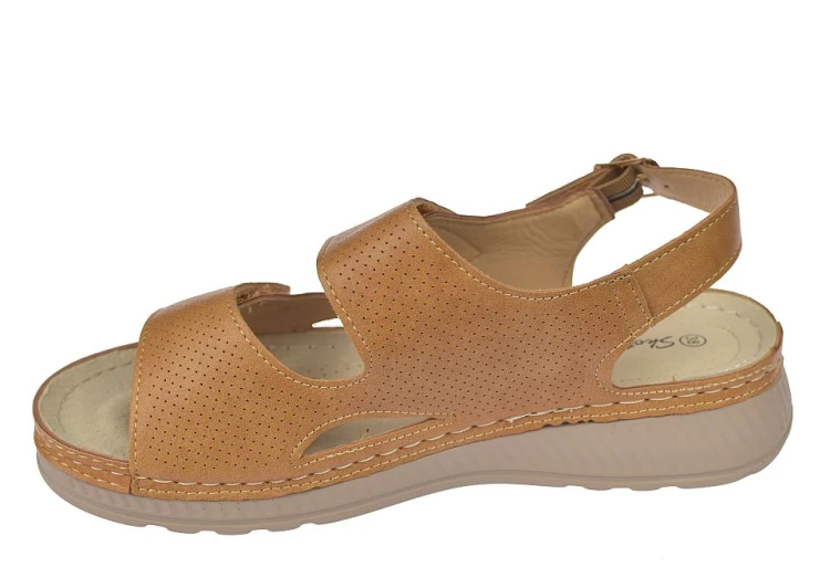 sandały damskie codzienne camel styl casual