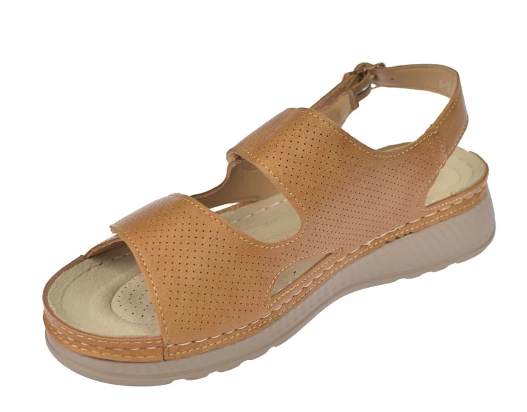 sandały damskie eleganckie camel platforma