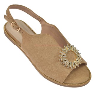 Sandały Skotnicki S-3-0875 boczny widok – płaski obcas i regulowane zapięcie na sprzączkę