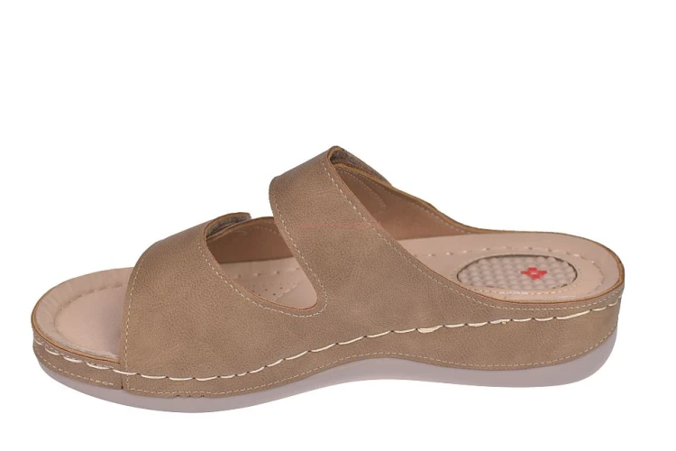 klapki damskie wygodne na ostrogi piętowe wkładka skóra naturalna